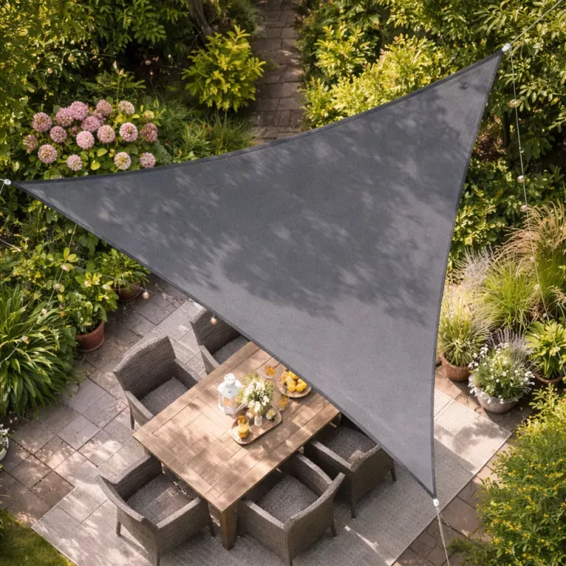 LEAN Vela Ombreggiante da Giardino Impermeabile Triangolare Grigio 400x400 cm
