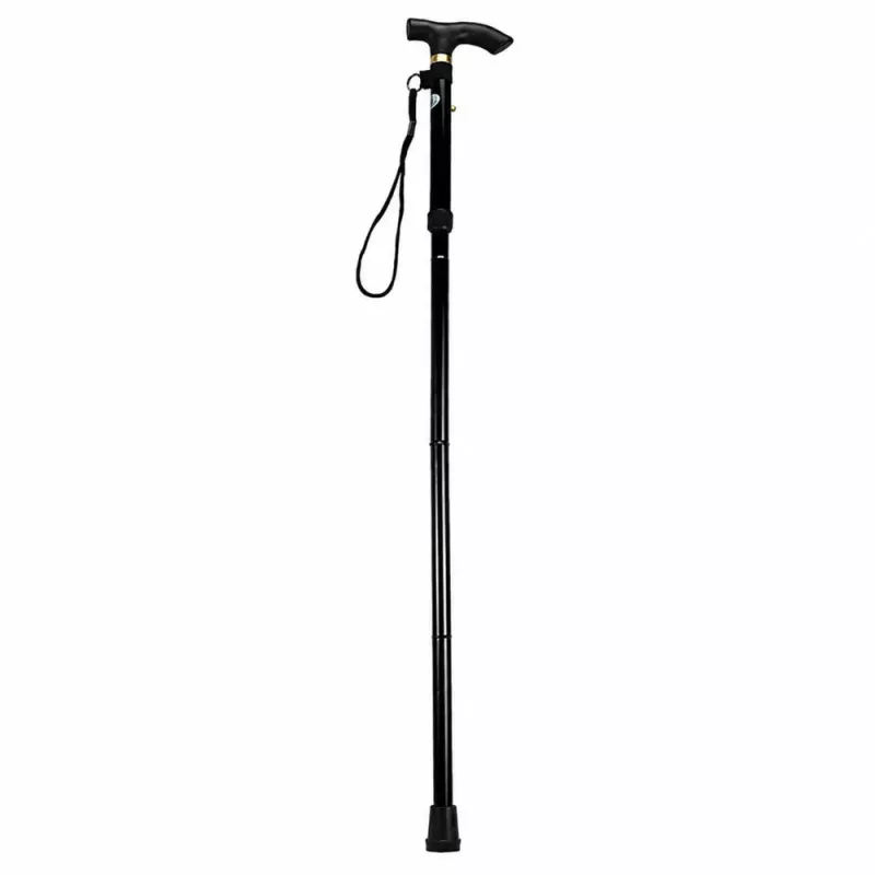 LEAN Bastone da Passeggio Telescopico Pieghevole Regolabile in Alluminio per Anziani Nero 85-95cm