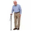 LEAN Bastone da Passeggio Telescopico Pieghevole Regolabile in Alluminio per Anziani Nero 85-95cm