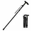 LEAN Bastone da Passeggio Telescopico Pieghevole Regolabile in Alluminio per Anziani Nero 85-95cm