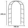 LEAN Pergola da giardino in metallo per piante, supporto rampicante, arco 240x140 cm