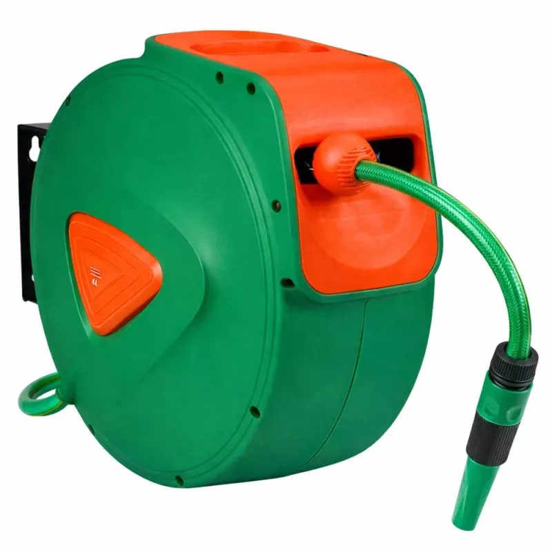 LEAN Avvolgitubo automatico da parete con tubo da giardino 20m + 2m
