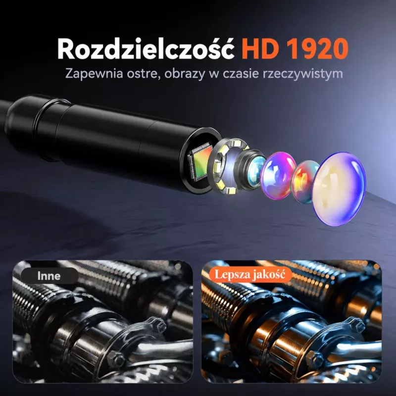 LEAN Endoscopio Ispettivo con Telecamera 8 LED LCD 4.3'' IP67