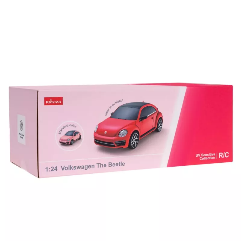 Rastar Volkswagen Beetle UV Sensitive auto radiocomandata RC rosa 1:24
