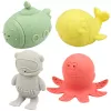 LEAN TOYS Giochi da bagno educativi figure sensoriali in gomma pastello 4 pz.