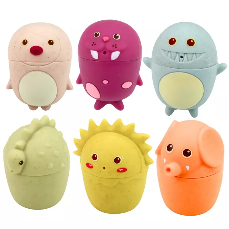 LEAN TOYS Giochi da bagno educativi figure sensoriali in gomma pastello 6 pz.