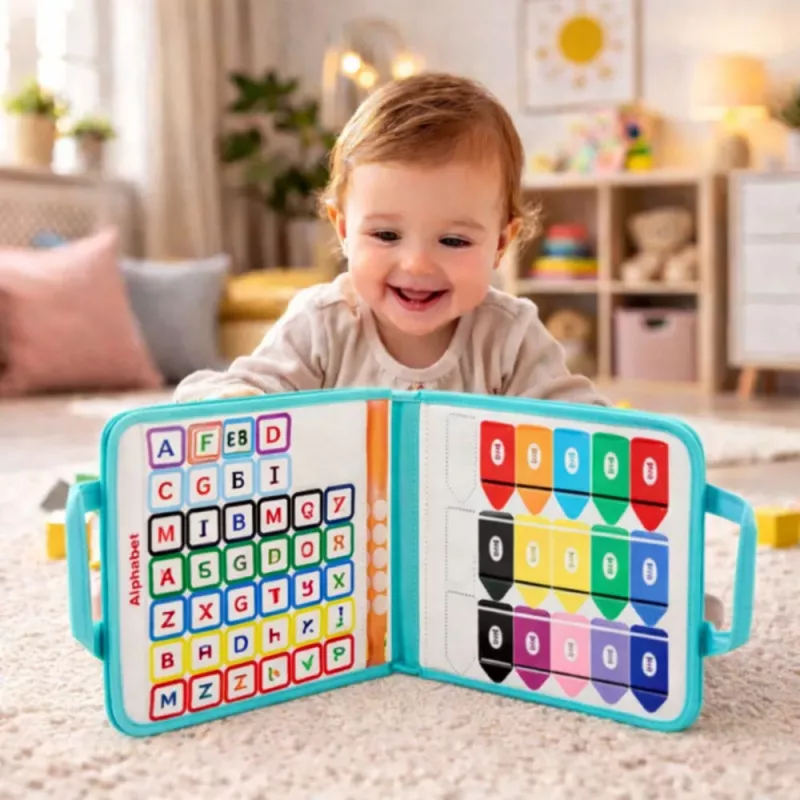 LEAN TOYS Libro tattile in feltro, educativo, sensoriale, valigia sirena