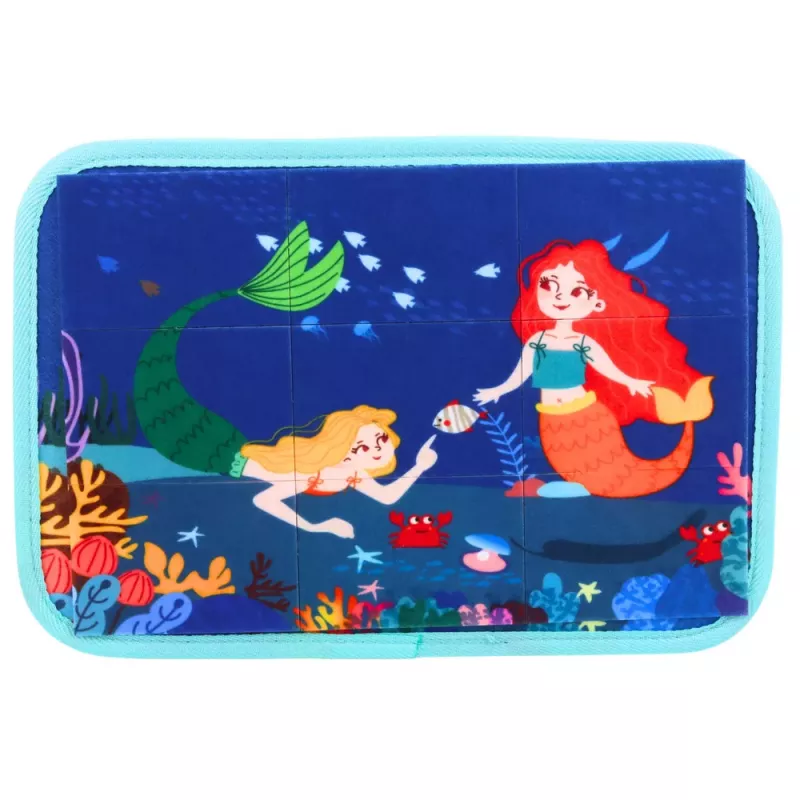 LEAN TOYS Libro tattile in feltro, educativo, sensoriale, valigia sirena