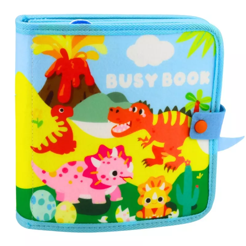 LEAN TOYS Libro sensoriale educativo 3D in feltro dinosauri