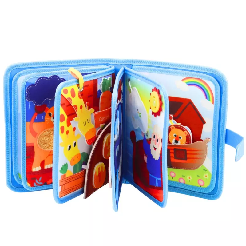 LEAN TOYS Libro sensoriale educativo 3D in feltro animali arca di Noè