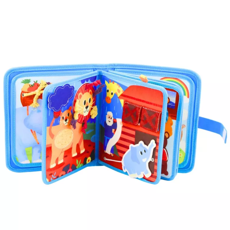 LEAN TOYS Libro sensoriale educativo 3D in feltro animali arca di Noè