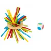 LEAN TOYS Gioco di abilità in legno Torre Bastoncini Palle Dadi 37 pezzi