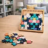 LEAN TOYS Puzzle in legno Gattino Gioco educativo Puzzle con cornice e sacchetto 62 pezzi