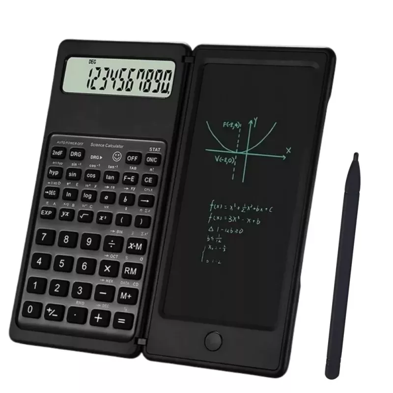 LEAN Calcolatrice scientifica da ufficio con display LCD, tavoletta grafica, penna, 10 cifre