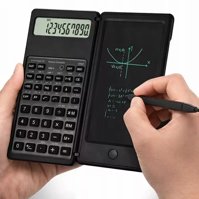 LEAN Calcolatrice scientifica da ufficio con display LCD, tavoletta grafica, penna, 10 cifre