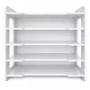 LEAN TOYS Organizer da scrivania in legno, ripiani per documenti A4, bianco