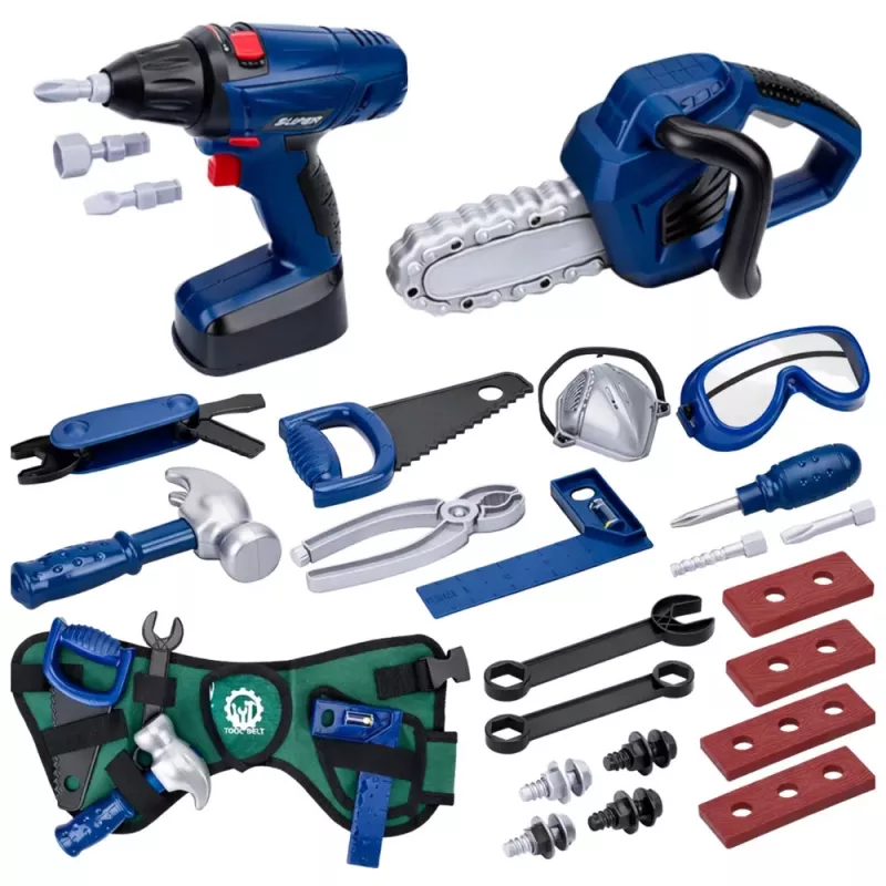 LEAN TOYS Cassetta degli attrezzi fai da te Set cacciaviti 30 pezzi