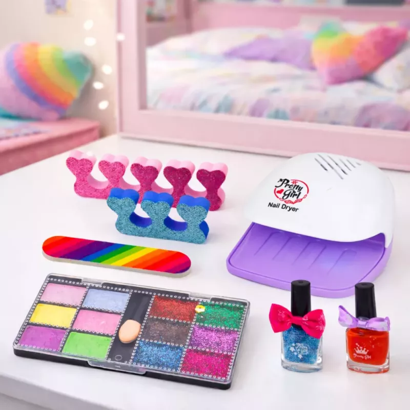 LEAN TOYS Set bellezza trucco unghie con borsa regolabile, accessori, 20 pezzi
