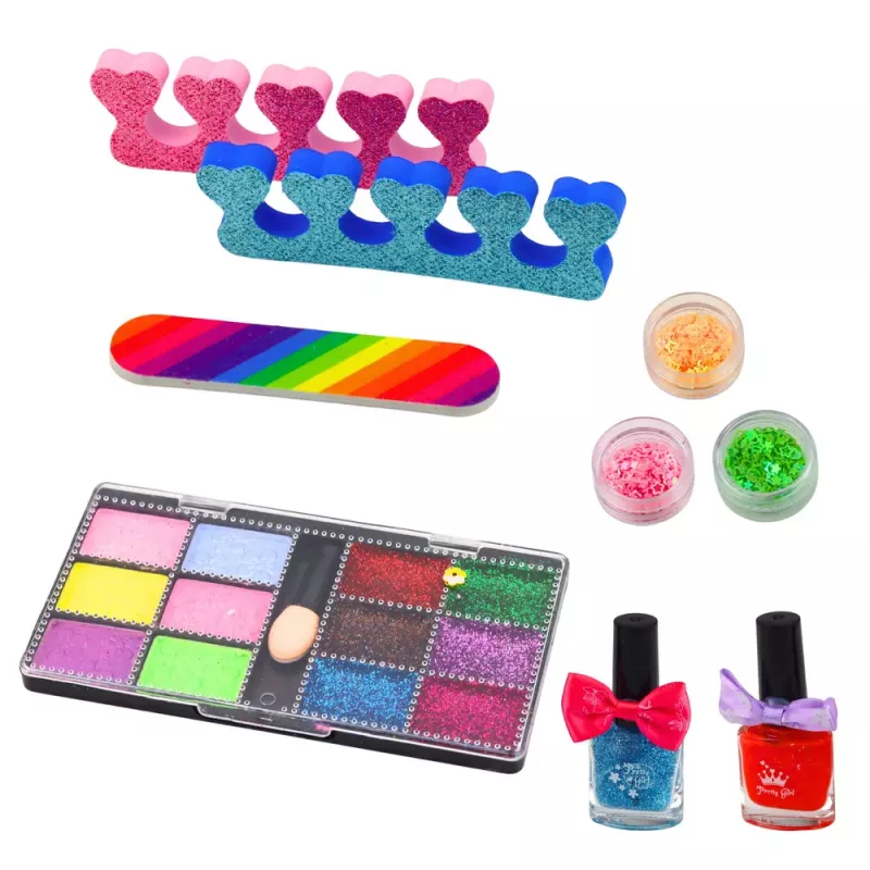 LEAN TOYS Set bellezza trucco unghie con borsa regolabile, accessori, 20 pezzi