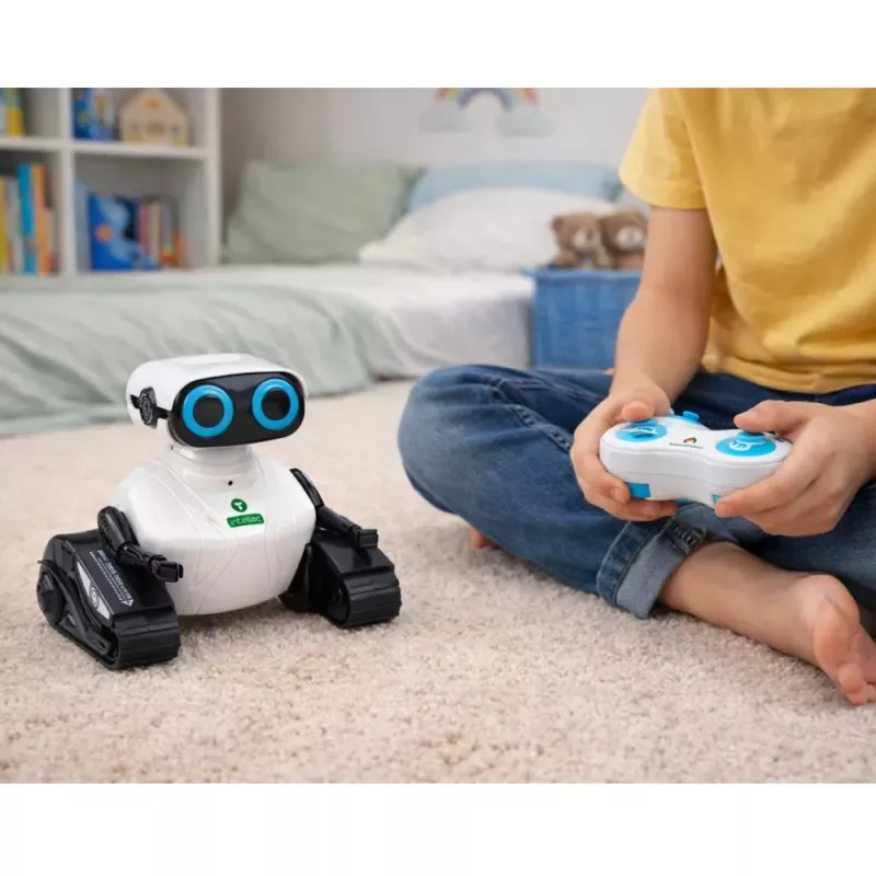 LEAN TOYS Robot intelligente radiocomandato su cingoli RC balla e si muove