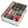 LEAN TOYS Cassaforte libro con chiave piccola cassetta di sicurezza Route 66