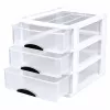 LEAN Organizer multifunzione 3 cassetti contenitore in plastica bianco
