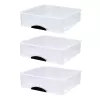 LEAN Organizer multifunzione 3 cassetti contenitore in plastica bianco