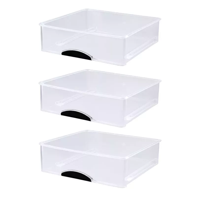 LEAN Organizer multifunzione 3 cassetti contenitore in plastica bianco