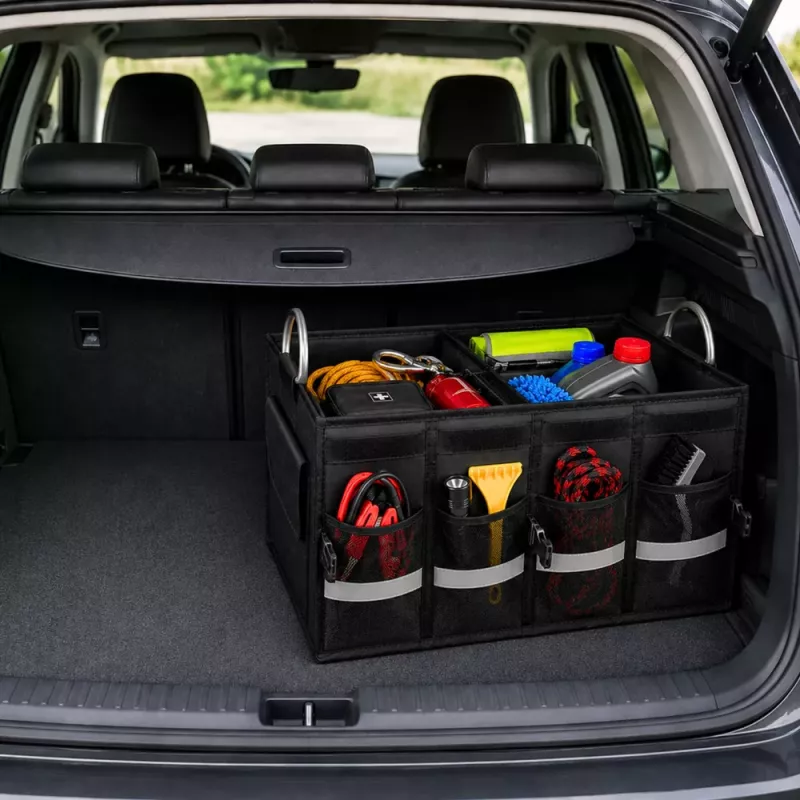 LEAN Organizer portabagagli pieghevole grande nero 50L