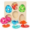 LEAN TOYS Puzzle in legno dinosauri nelle uova gioco memory educativo