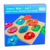 LEAN TOYS Puzzle in legno dinosauri nelle uova gioco memory educativo