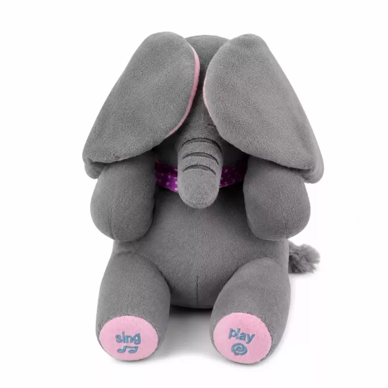 LEAN TOYS Peluche elefante interattivo muove le orecchie suona melodie gioco cucù