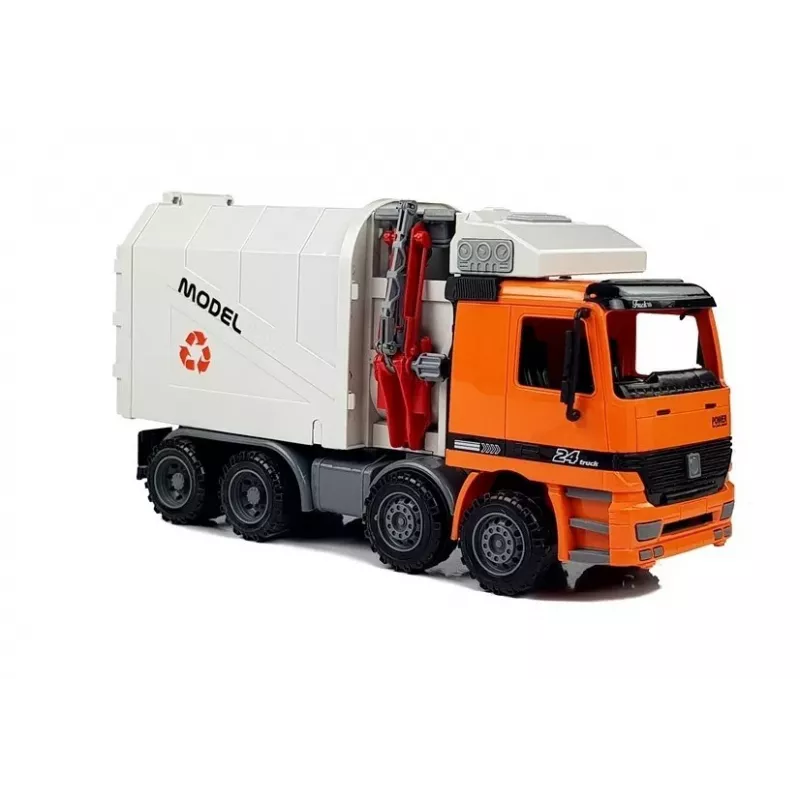 LEAN TOYS Camion della spazzatura con cassonetto a motore