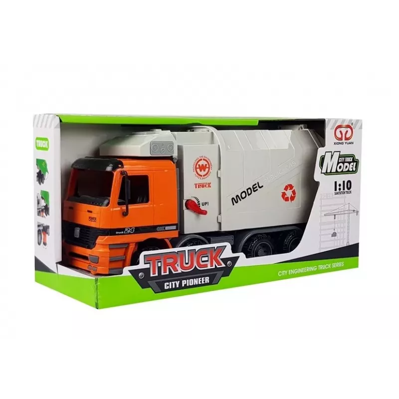 LEAN TOYS Camion della spazzatura con cassonetto a motore
