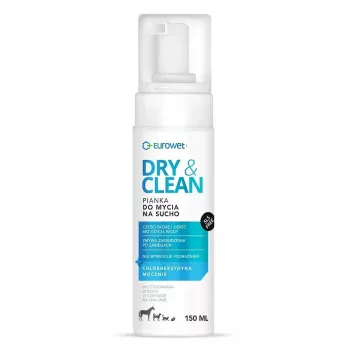EUROWET Dry & Clean Schiuma detergente senza acqua per cani e gatti - 150 ml