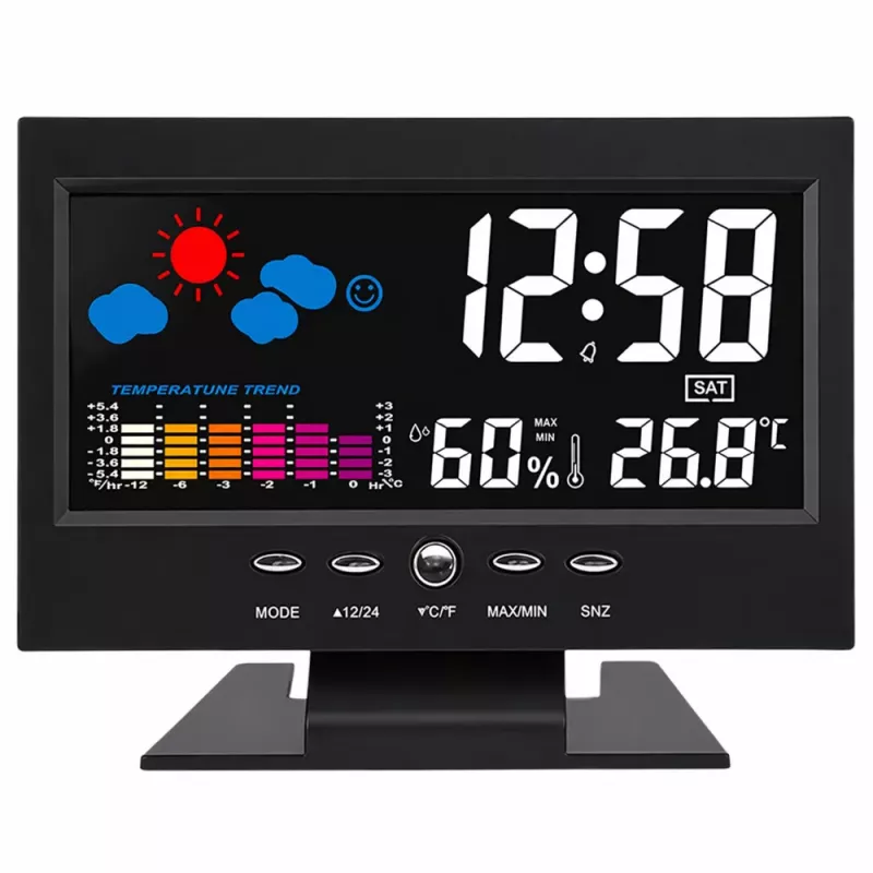LEAN Digital Clock con termometro e igrometro per interni stazione meteo LED