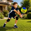 LEAN TOYS pallone da allenamento volley, giallo e blu, 22 cm, misura 5
