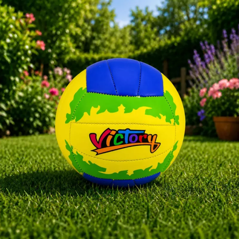LEAN TOYS pallone da allenamento volley, giallo e blu, 22 cm, misura 5