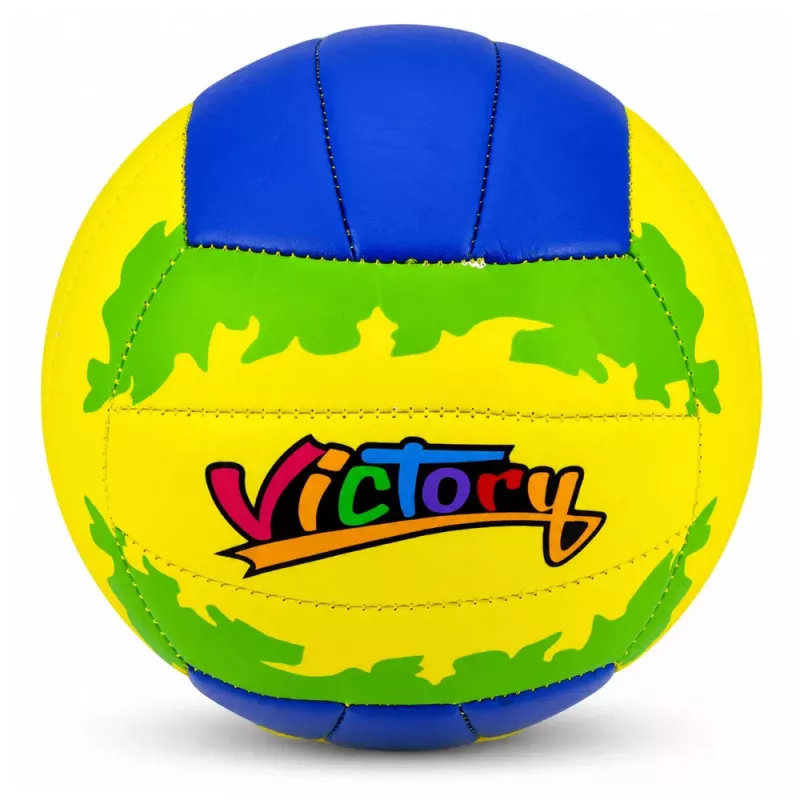 LEAN TOYS pallone da allenamento volley, giallo e blu, 22 cm, misura 5