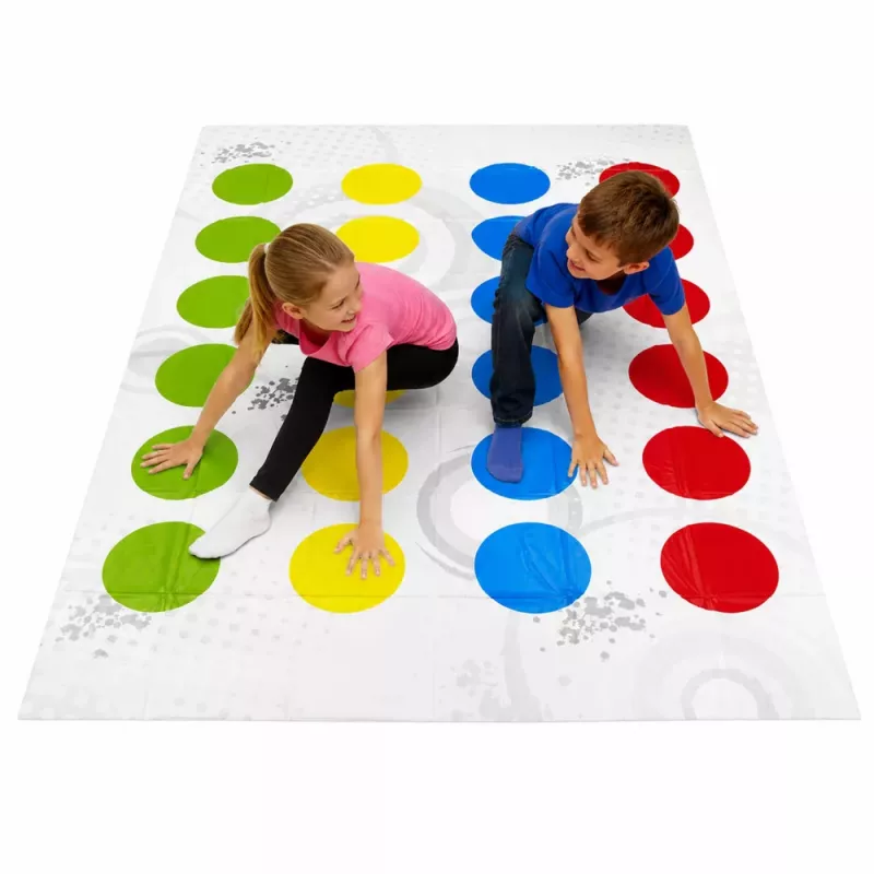LEAN TOYS Twist gioco di abilità tappeto motorio per famiglie Social Randomizer