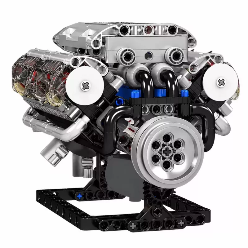 LEAN TOYS Mattoncini motore V8 modello meccanico con pistoni mobili, 552 pezzi