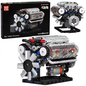 LEAN TOYS Mattoncini motore V8 modello meccanico con pistoni mobili, 552 pezzi