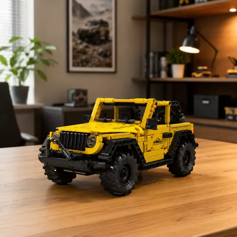 LEAN TOYS Mattoncini auto fuoristrada Wrangler giallo 746 pezzi