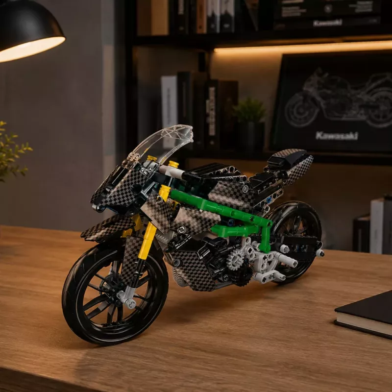 LEAN TOYS Mattoncini da costruzione moto sportiva nera 656 pz.