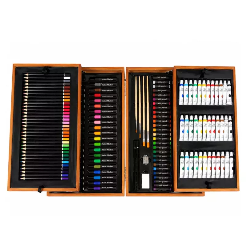 LEAN Grande set artistico in valigetta per dipingere e disegnare, 174 pezzi