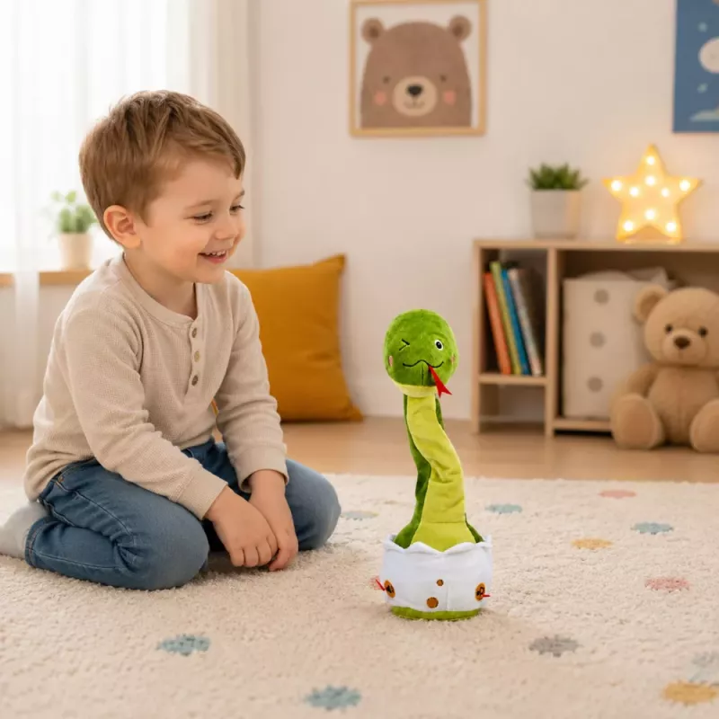 LEAN TOYS Serpente danzante di peluche suoni musicali interattivi mascotte verde