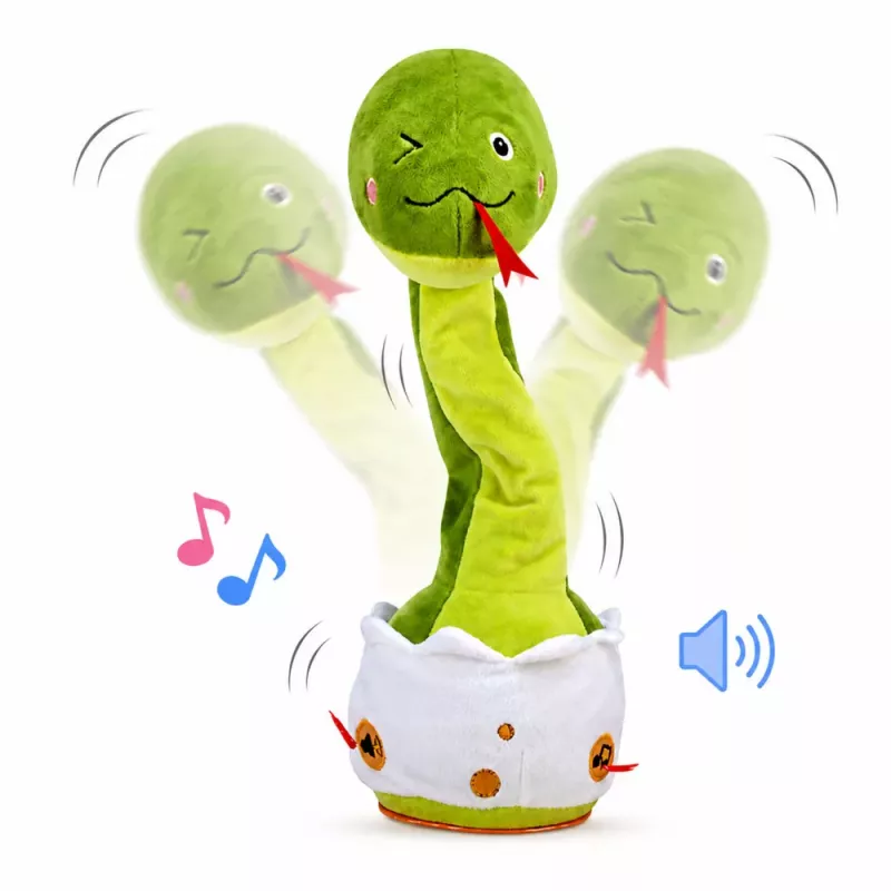 LEAN TOYS Serpente danzante di peluche suoni musicali interattivi mascotte verde