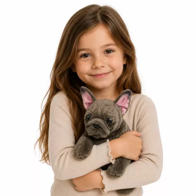 LEAN TOYS Peluche bulldog francese marrone 22 cm