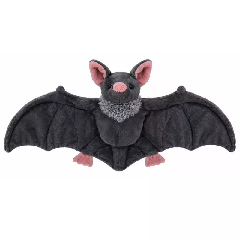LEAN TOYS Peluche pipistrello con ali pieghevoli grigio 57 cm