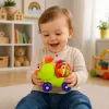 LEAN TOYS Giocattolo sensoriale auto ape interattivo per bambini piccoli verde